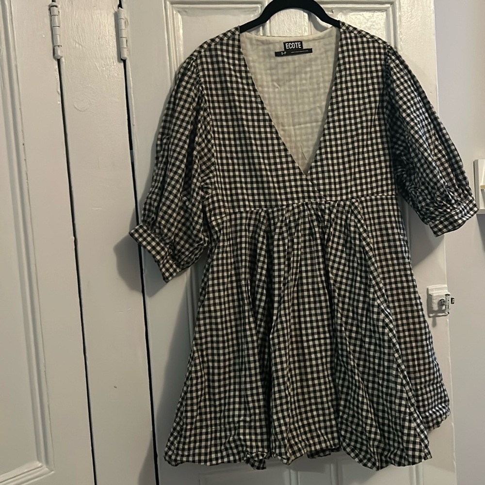 Ecote Gingham Babydoll Dress